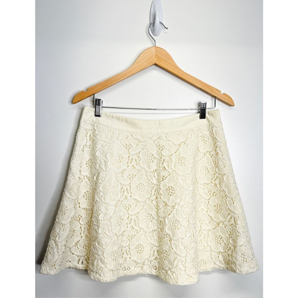 The Limited Skirt Womens Floral A-line Lace Cream Size 6